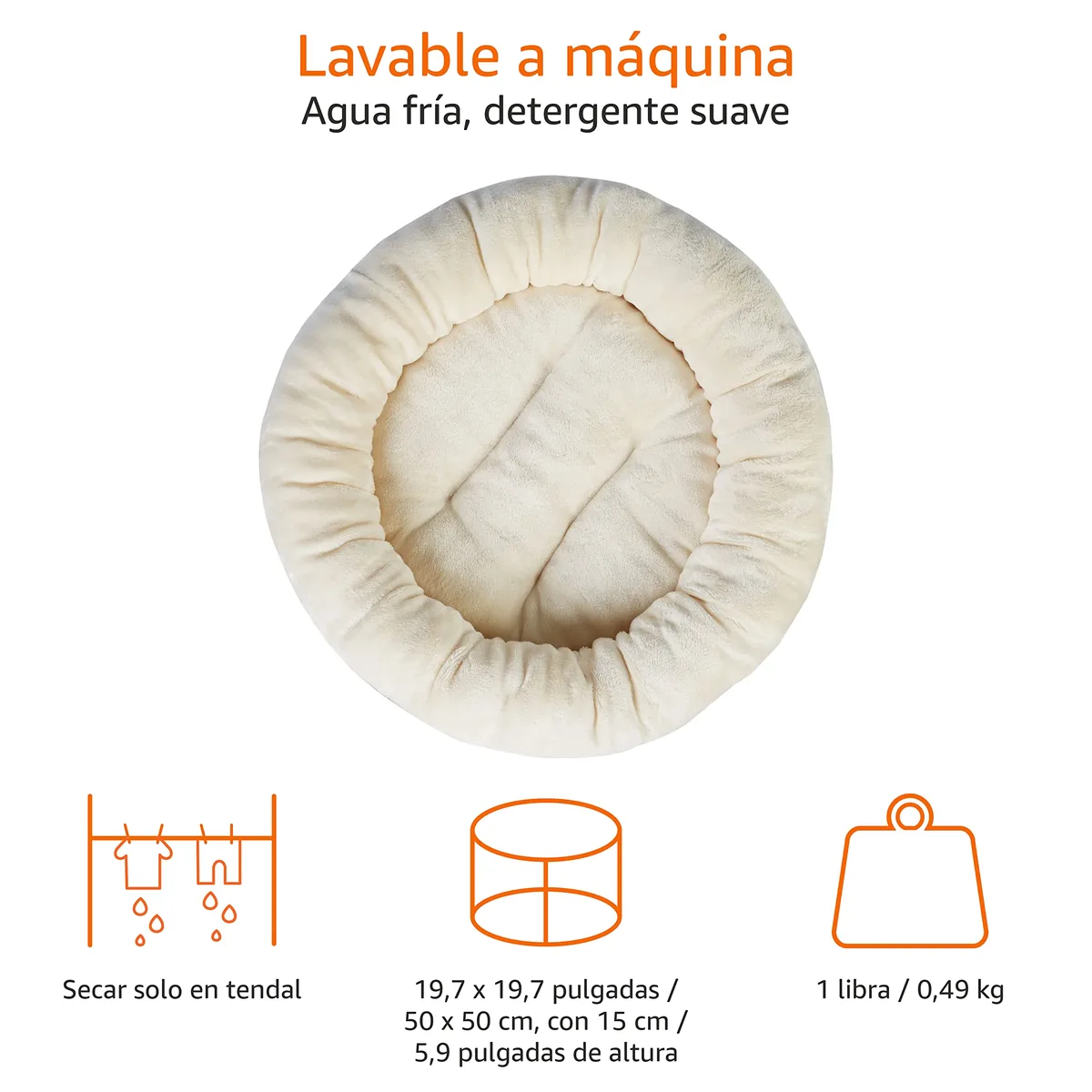 Amazon Basics Cama redonda con franela 50 cm — imagen 2