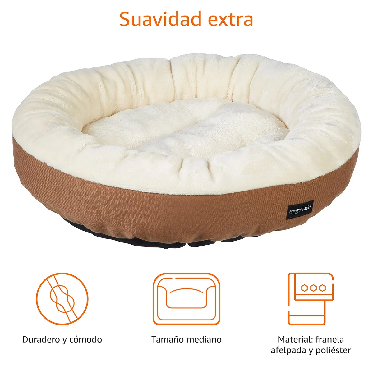 Amazon Basics Cama redonda con franela 50 cm — imagen 3