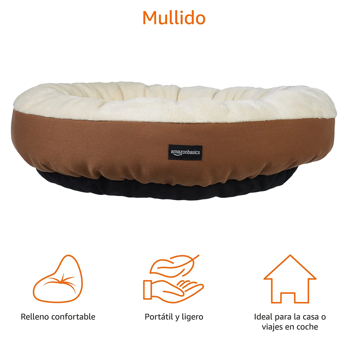 Amazon Basics Cama redonda con franela 50 cm — imagen 4