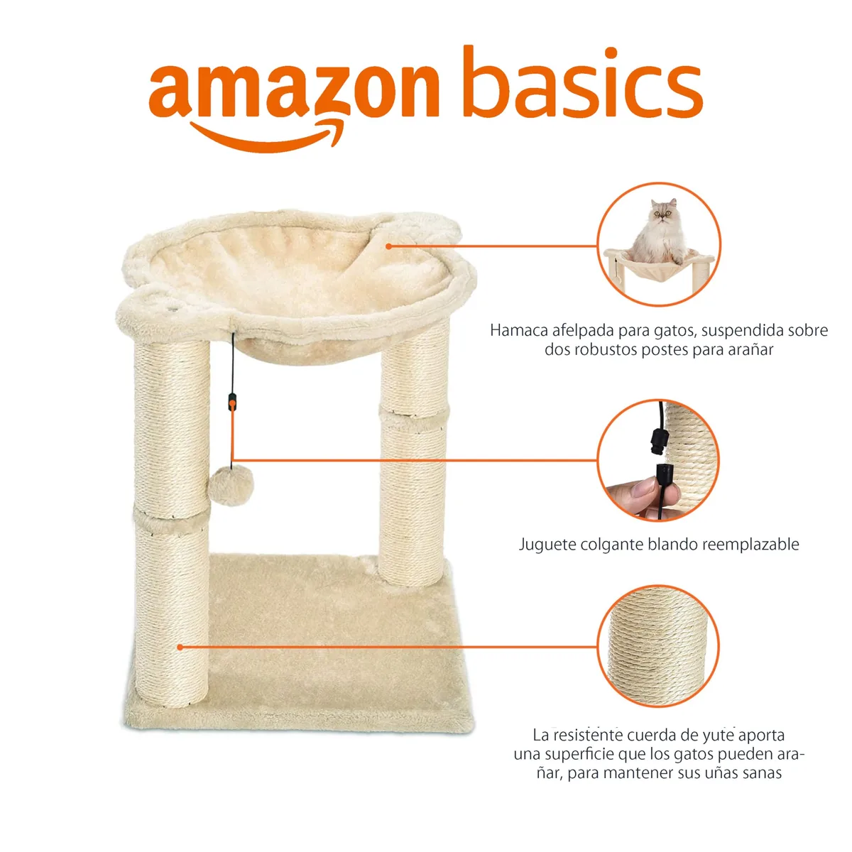 Amazon Basics Torre pequeña con hamaca y caseta — imagen 2