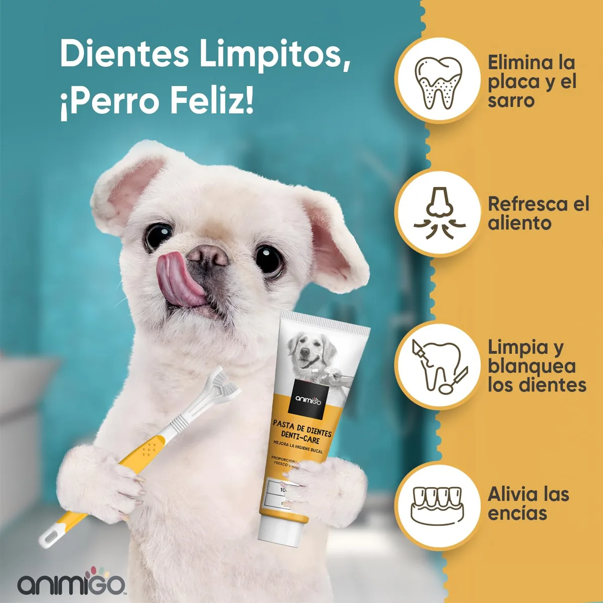 Animigo Kit de cepillo y pasta de dientes para perros — imagen 2