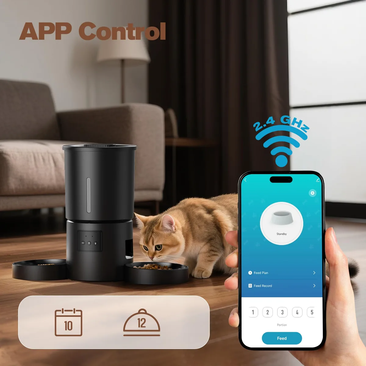 AONBOY A6 Comedero automático doble 5 L (App) — imagen 2