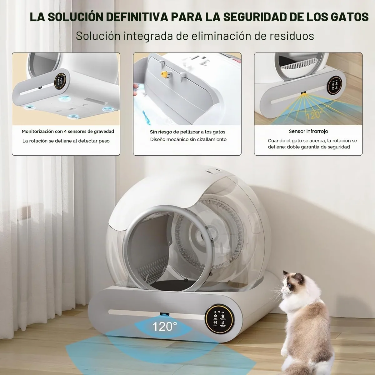 GESEILAY Arenero autolimpiable XXL con app — imagen 3