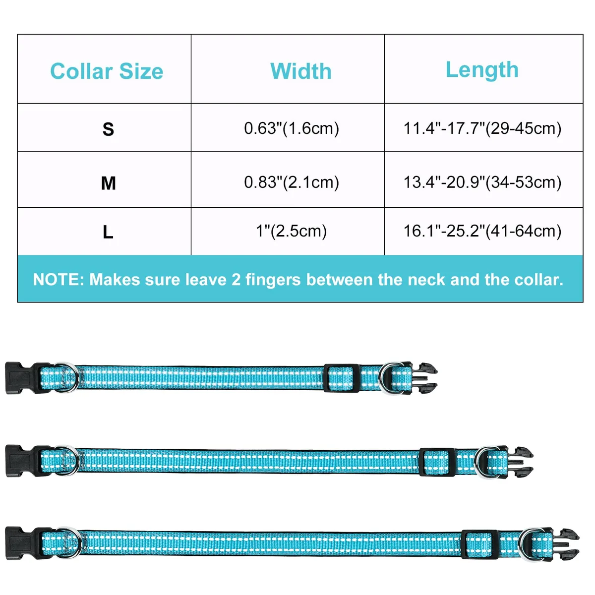 AUAUY Collar de nailon reflectante 360° con acolchado — imagen 7