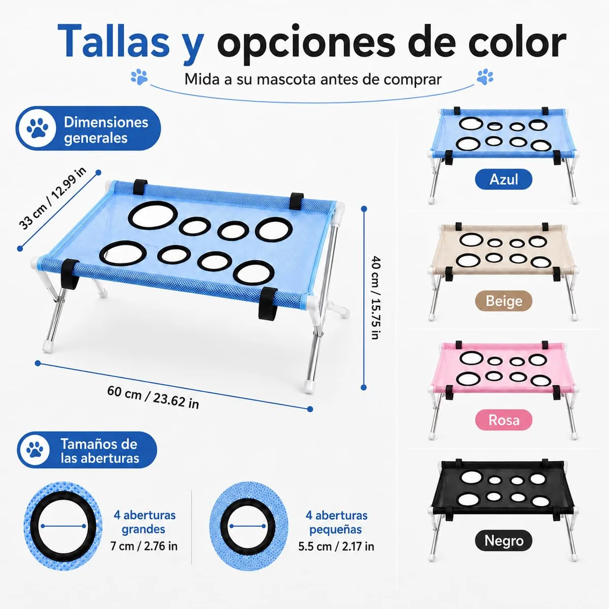 Soporte de baño y aseo con hamaca de 8 agujeros — imagen 3