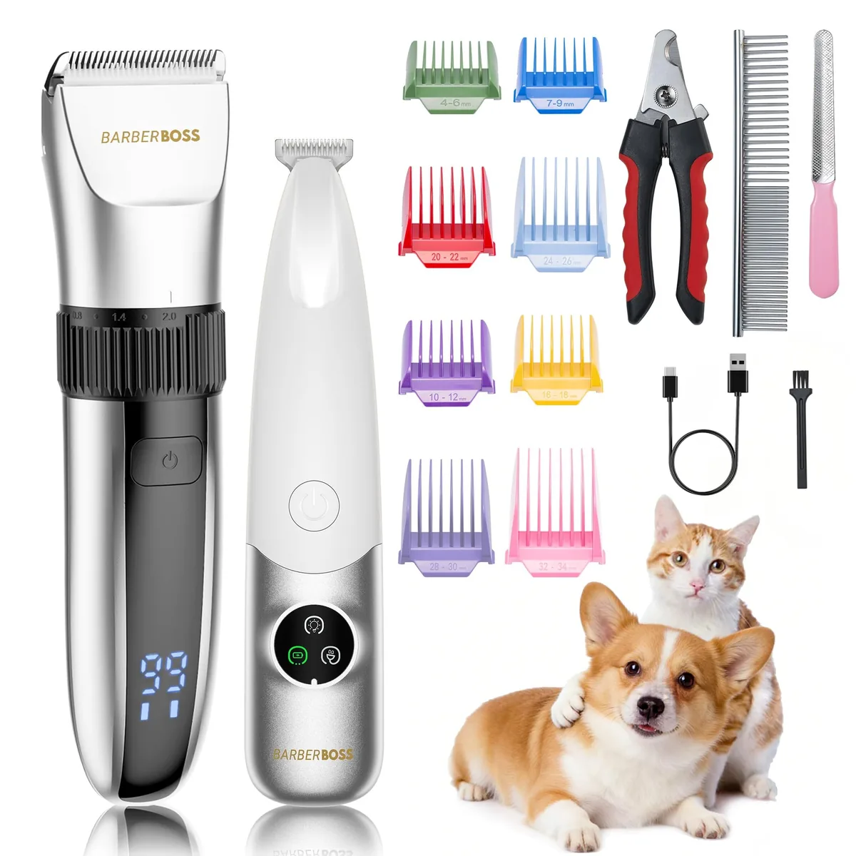 BarberBoss Cortapelos impermeable con pantalla LED — imagen 8