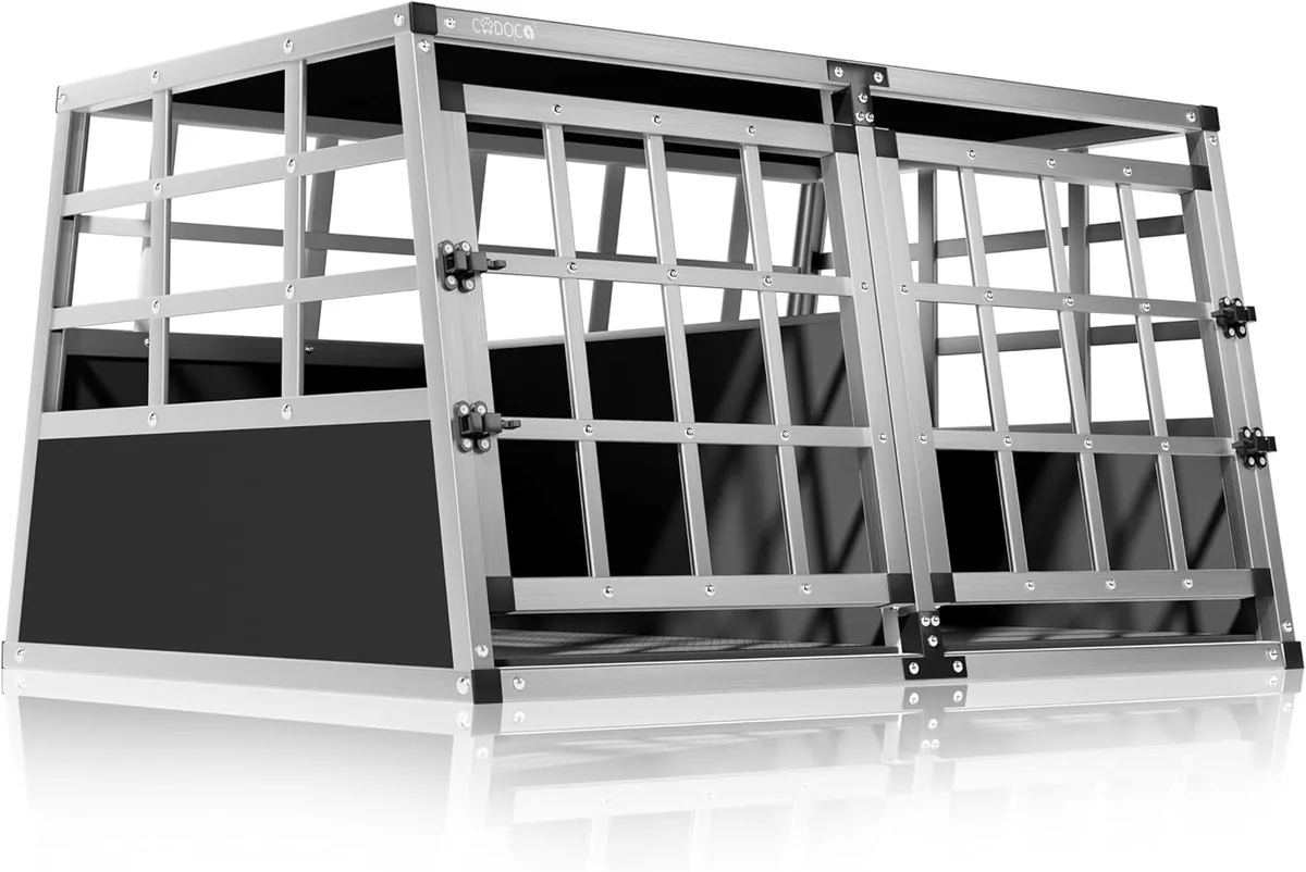 CADOCA Transportín de aluminio para coche 89 x 70 x 51 cm