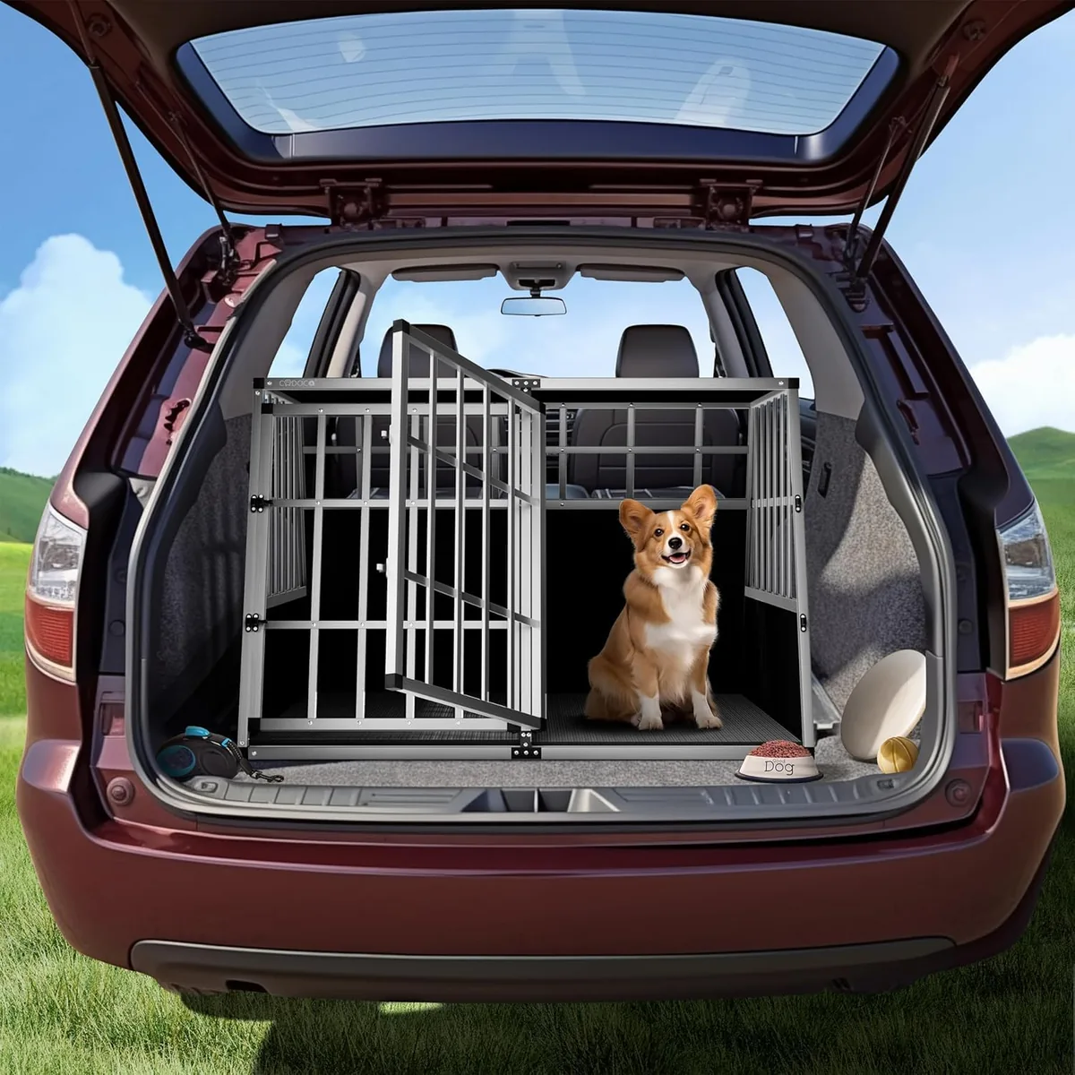 CADOCA Transportín de aluminio para coche 89 x 70 x 51 cm — imagen 7