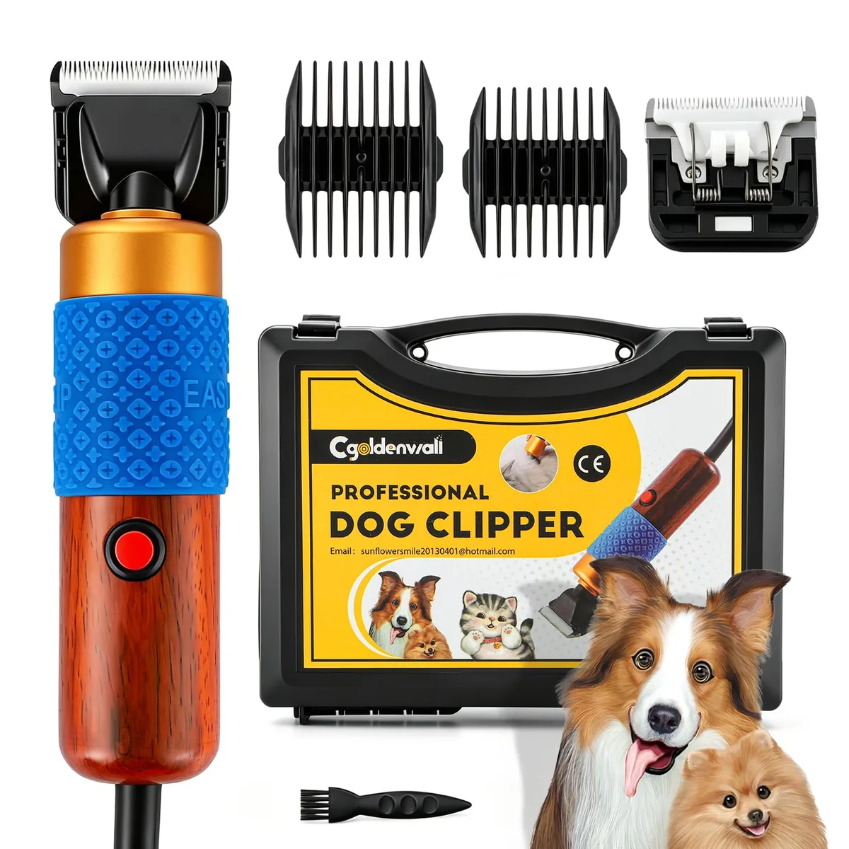 CGOLDENWALL Cortapelo con cable 200 W para pelo denso