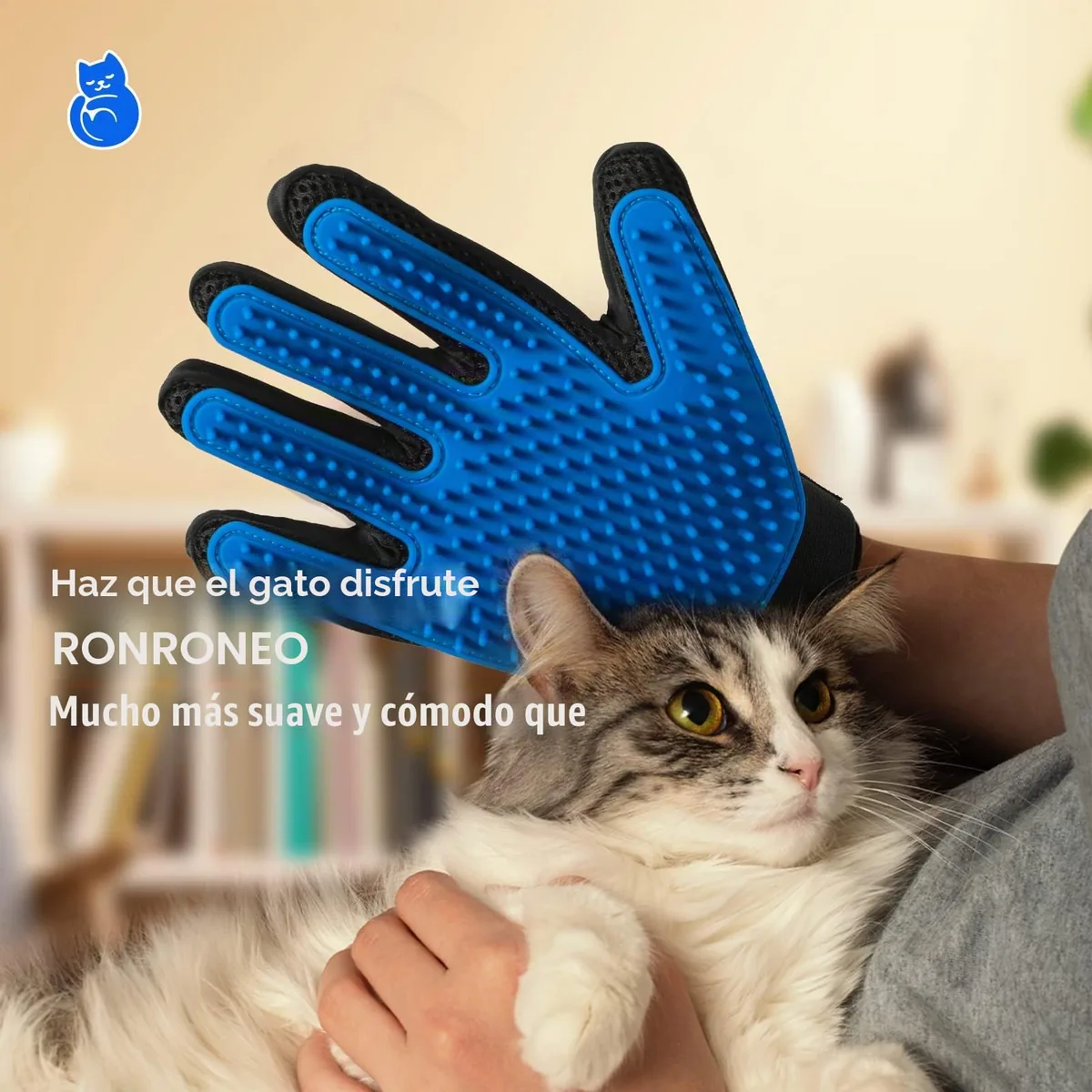 DELOMO Guantes quitapelos con 180 puntas de silicona (par) — imagen 3