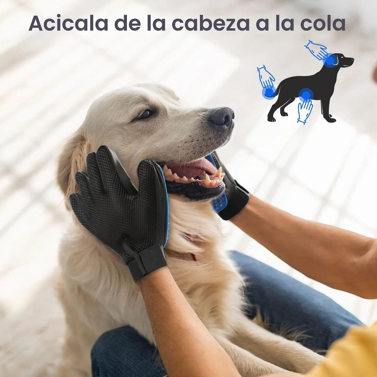 DELOMO Guantes quitapelos con 180 puntas de silicona (par) — imagen 4
