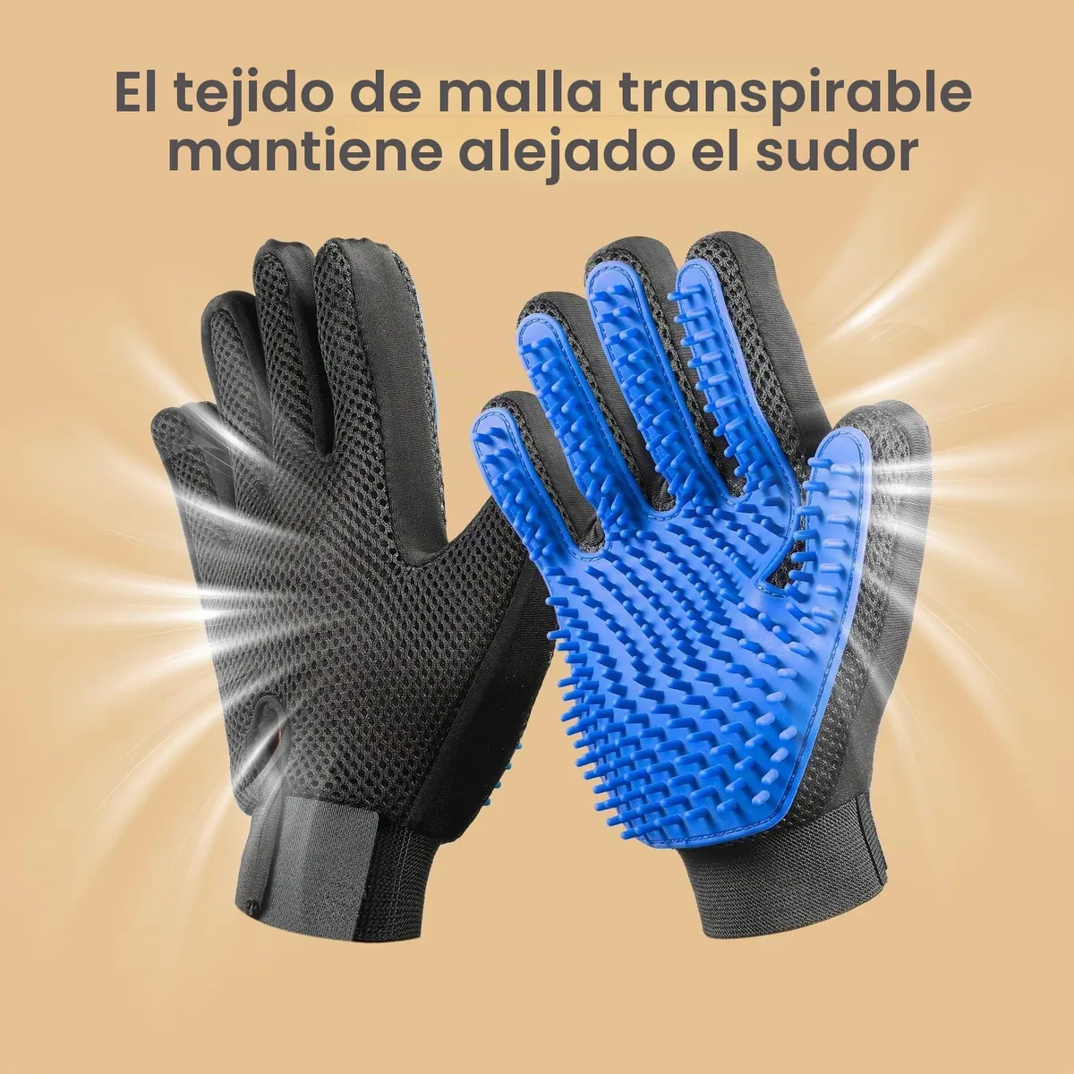 DELOMO Guantes quitapelos con 180 puntas de silicona (par) — imagen 5