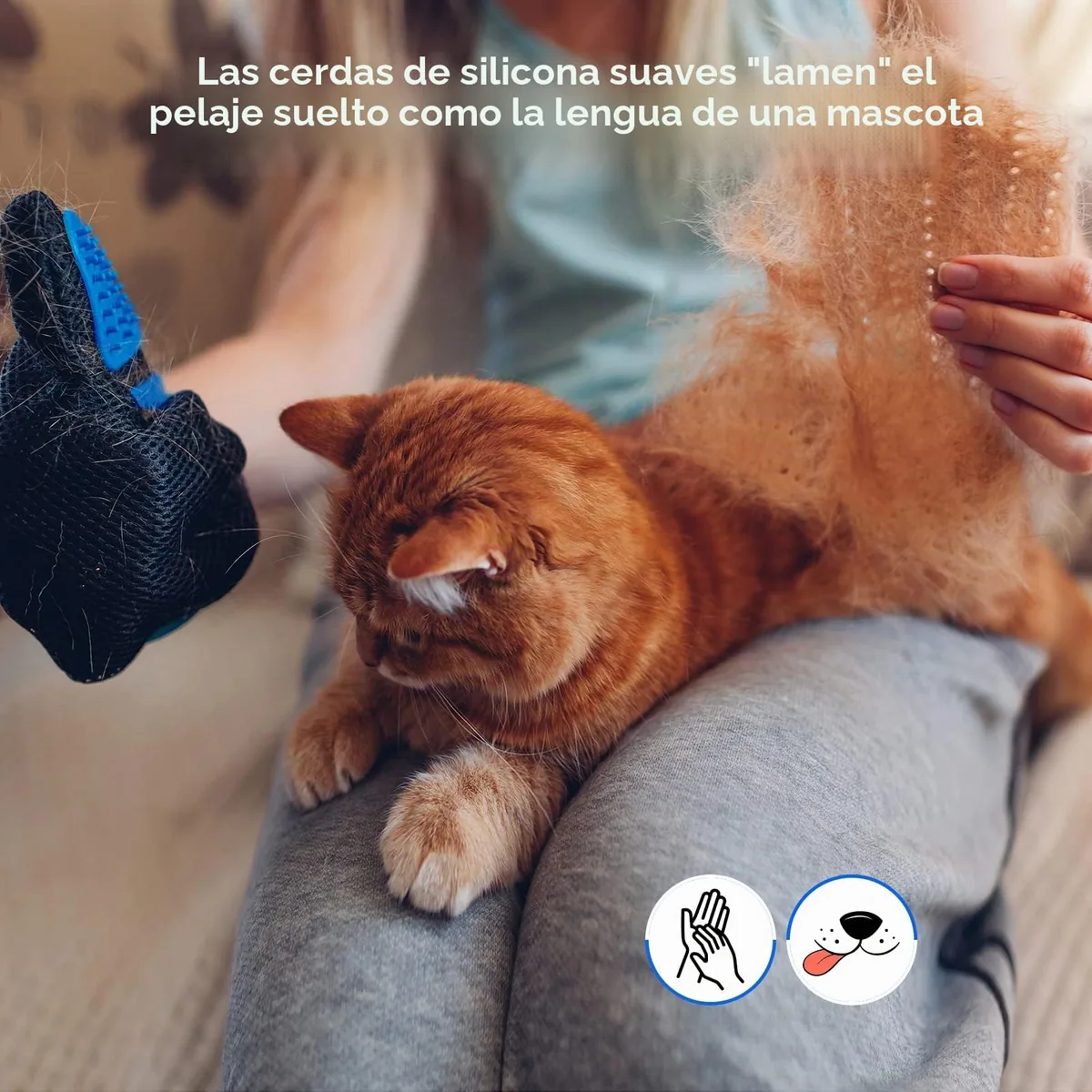 DELOMO Guantes quitapelos con 180 puntas de silicona (par) — imagen 8