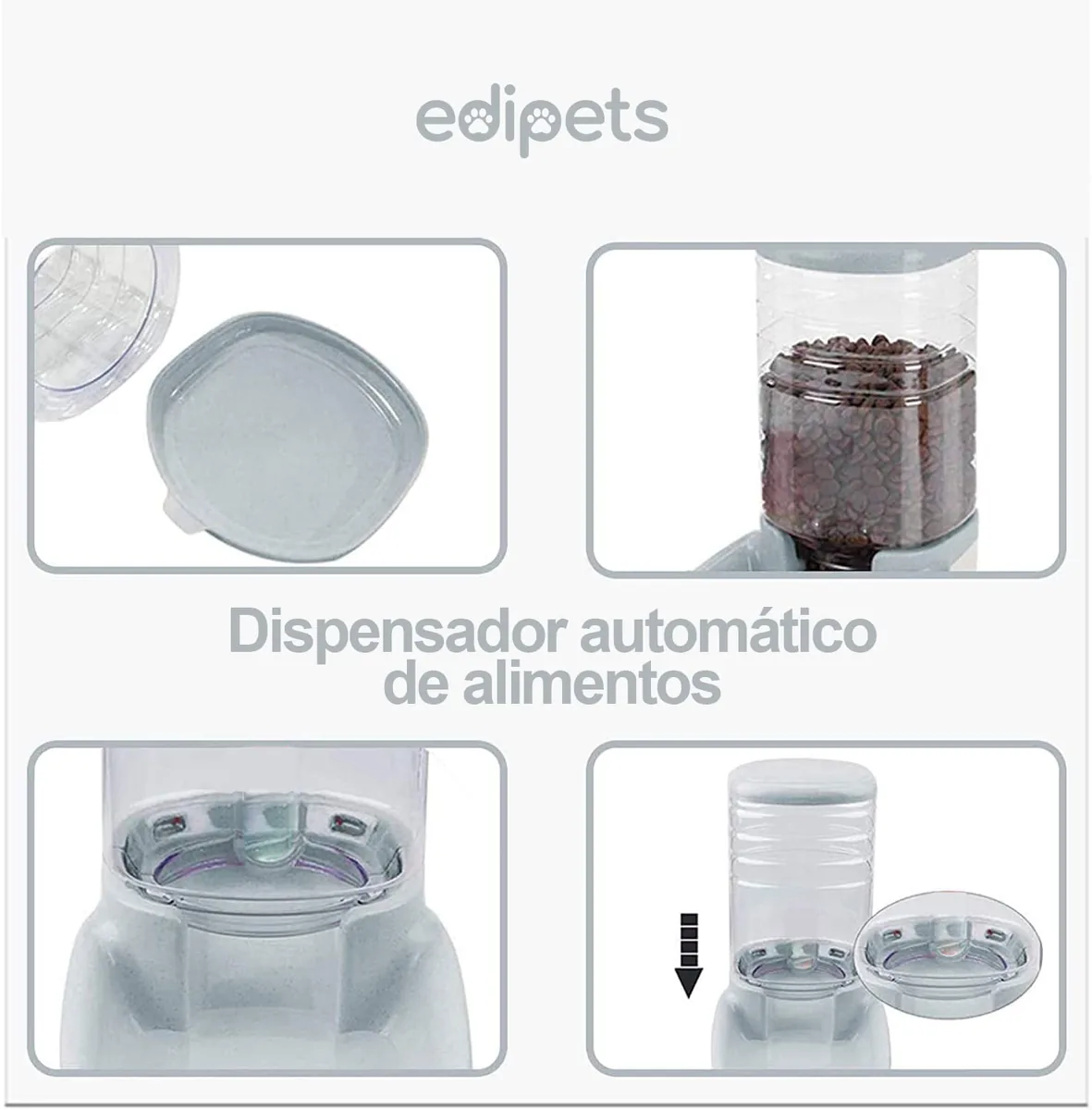 Edipets Dispensador de comida y agua por gravedad (pack de 2) — imagen 3