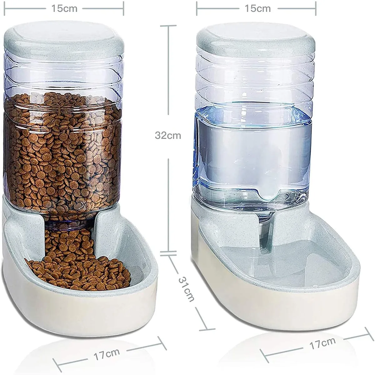 Edipets Dispensador de comida y agua por gravedad (pack de 2) — imagen 4