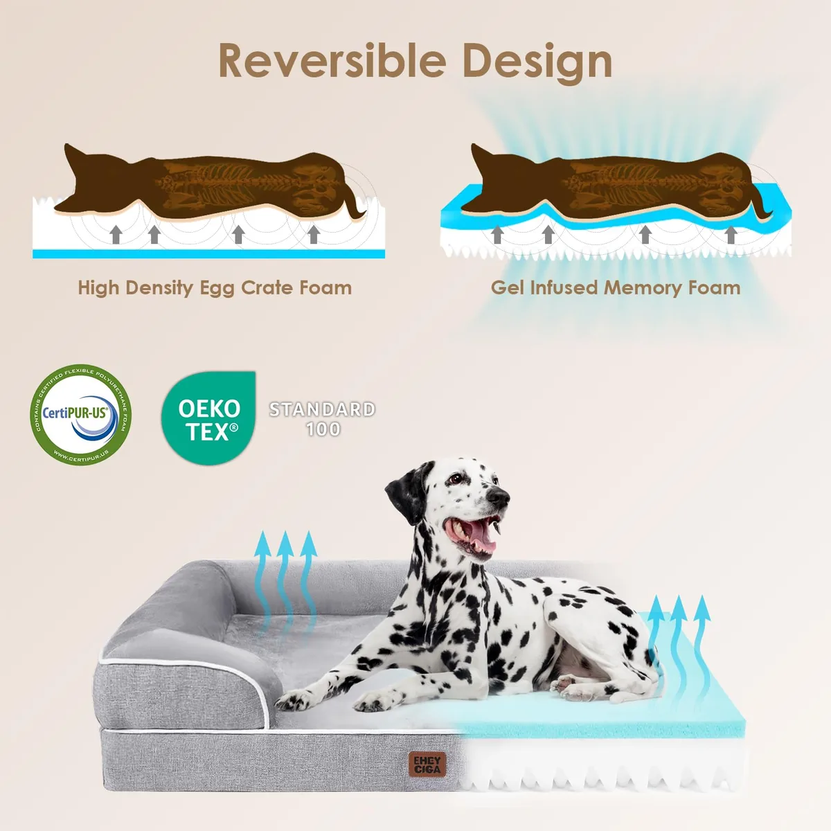EHEYCIGA Cama ortopédica impermeable (XL) — imagen 2