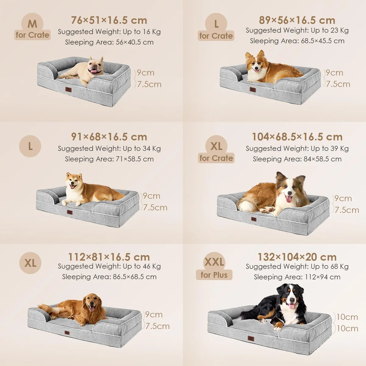 EHEYCIGA Cama ortopédica impermeable (XL) — imagen 5