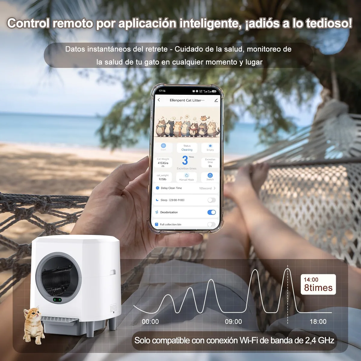 Ellenpent Arenero rotatorio autolimpiable — imagen 5