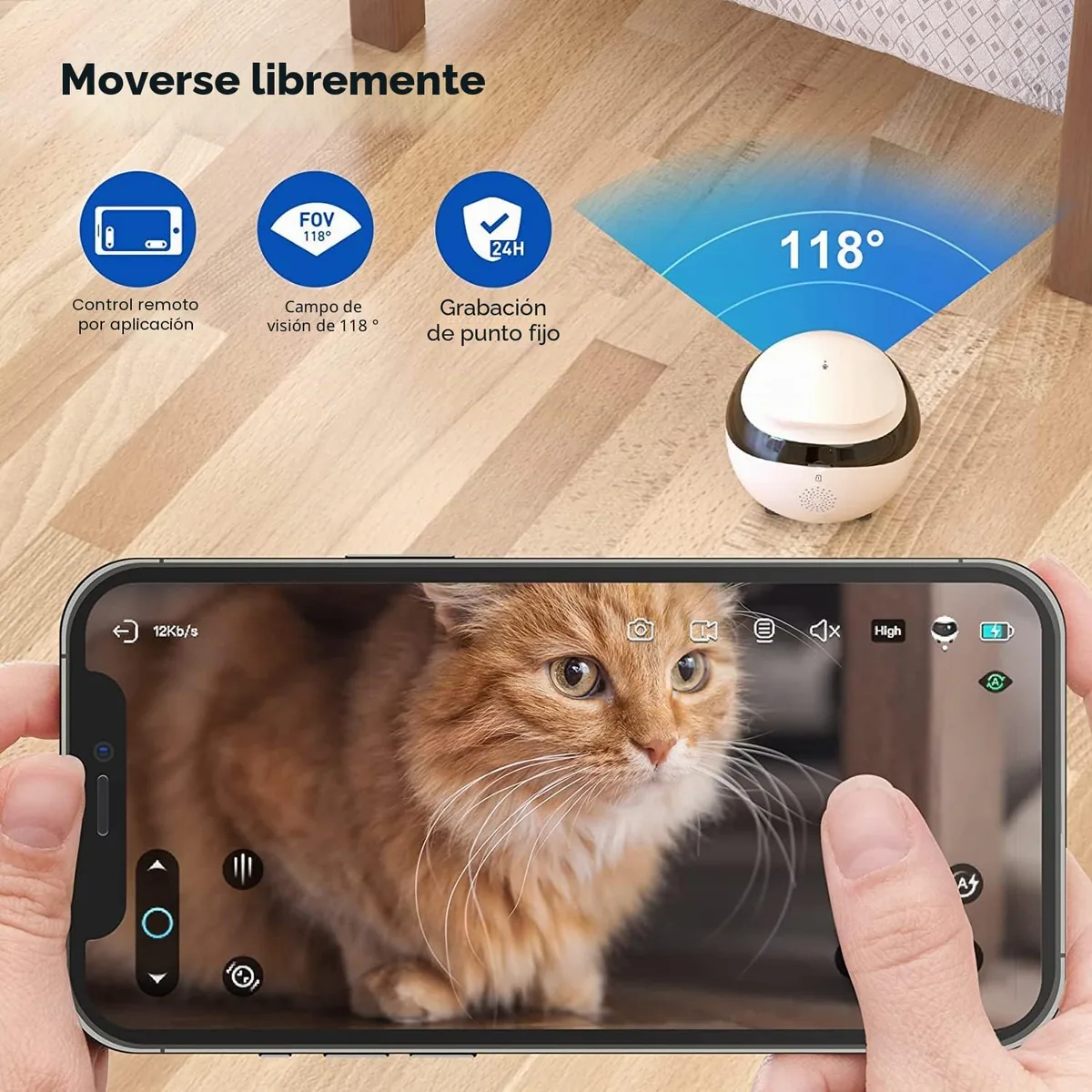 Enabot EBO SE Robot cámara móvil para mascotas — imagen 2