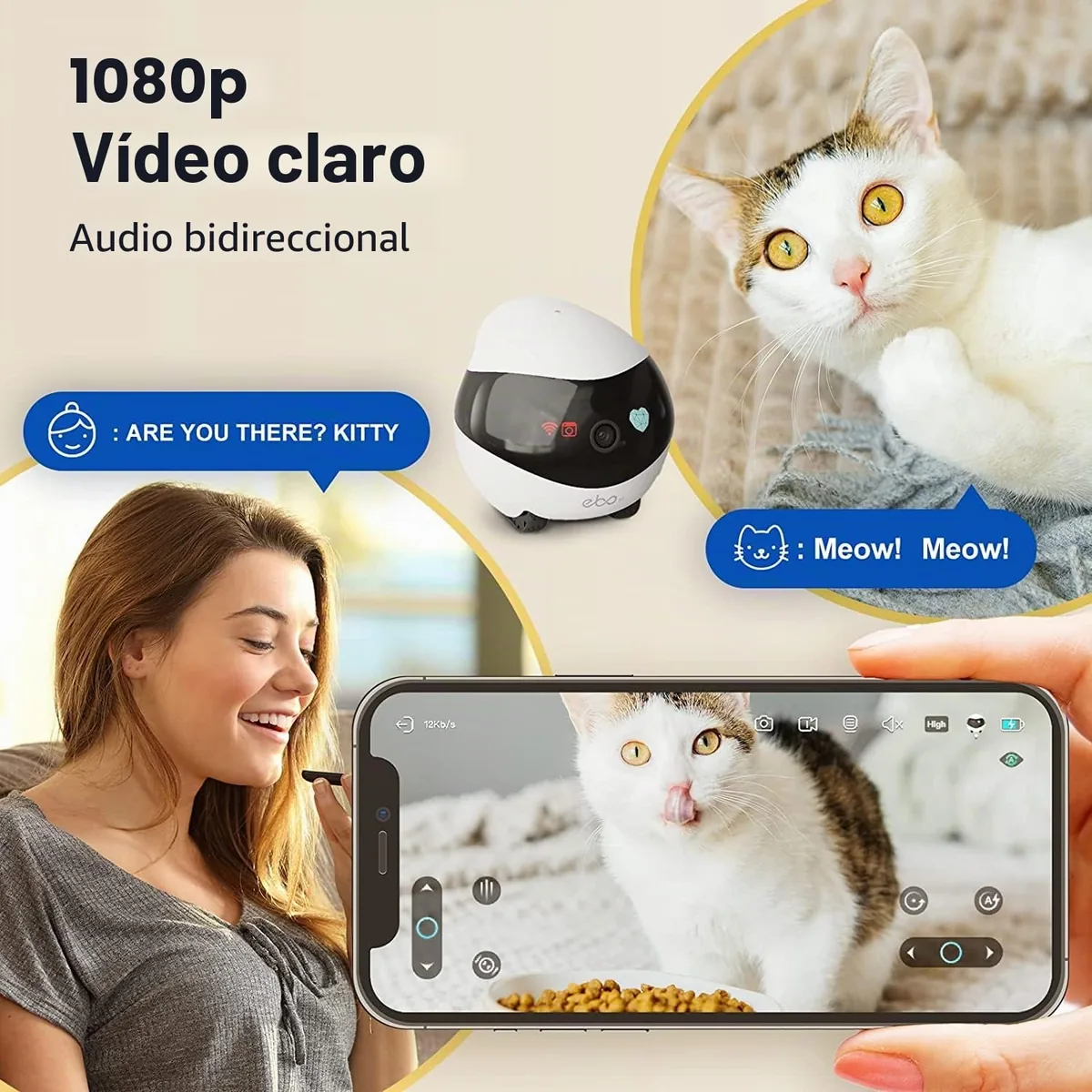 Enabot EBO SE Robot cámara móvil para mascotas — imagen 3
