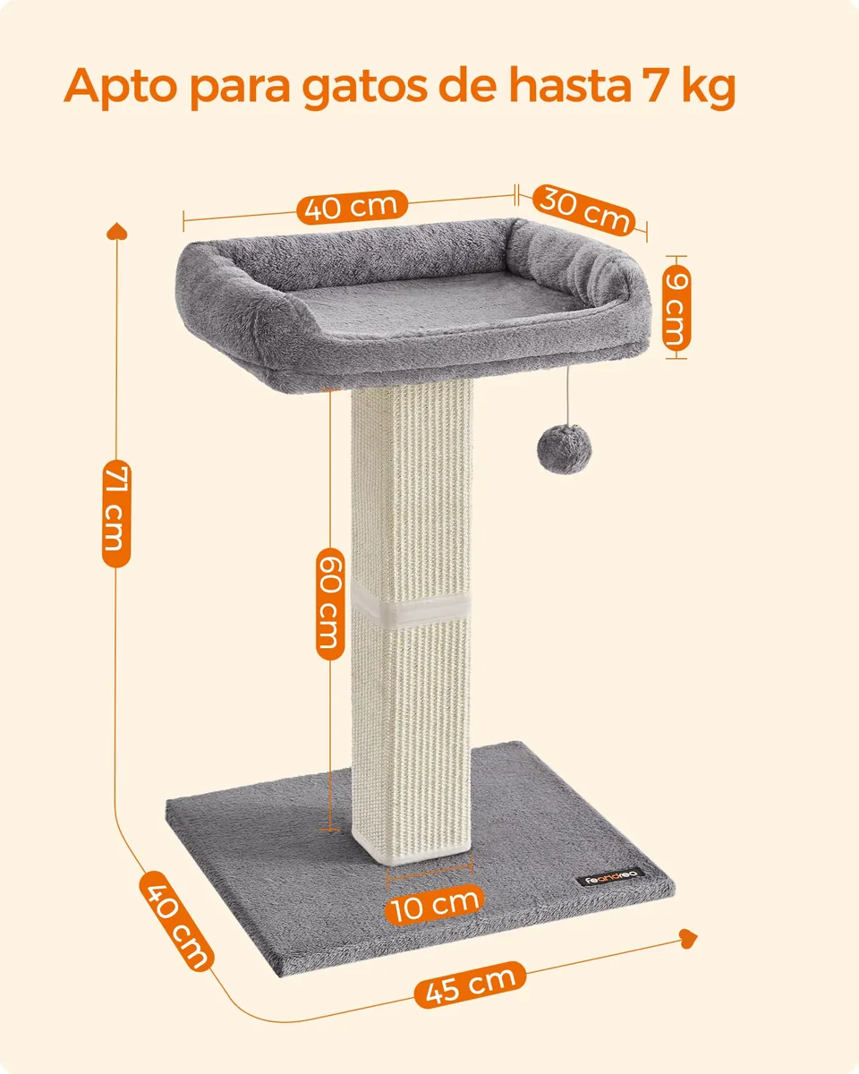 Feandrea Poste rascador 71 cm con plataforma lavable — imagen 5