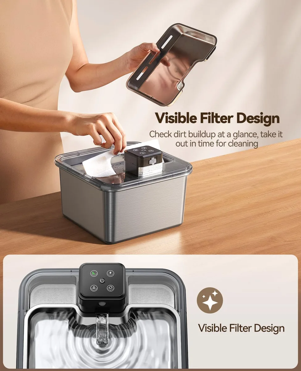 FEELNEEDY Fuente inox 3,2 L sin cable con sensor — imagen 3