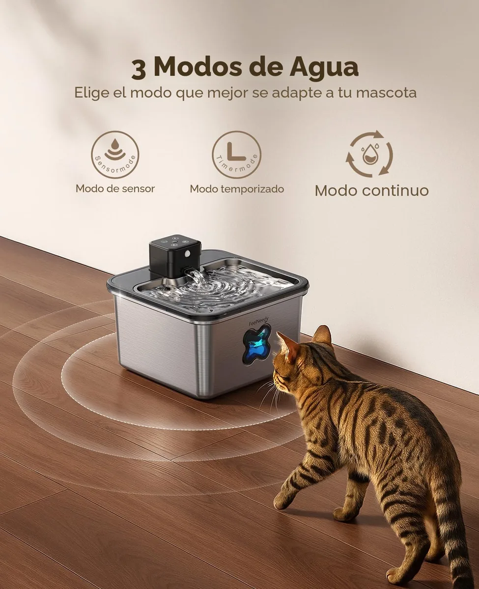 FEELNEEDY Fuente inox 3,2 L sin cable con sensor — imagen 4