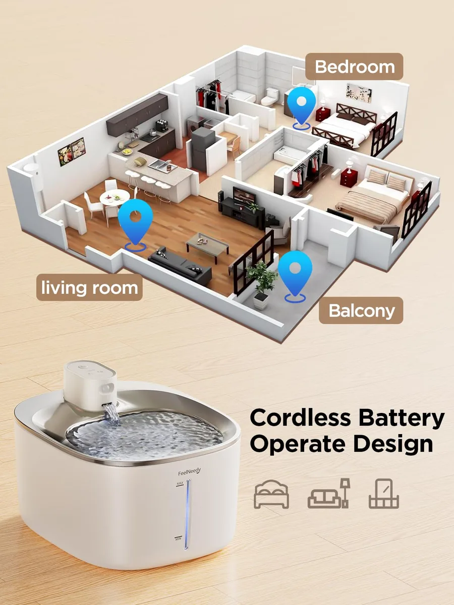 FEELNEEDY Fuente 4 L sin cable con sensor — imagen 2