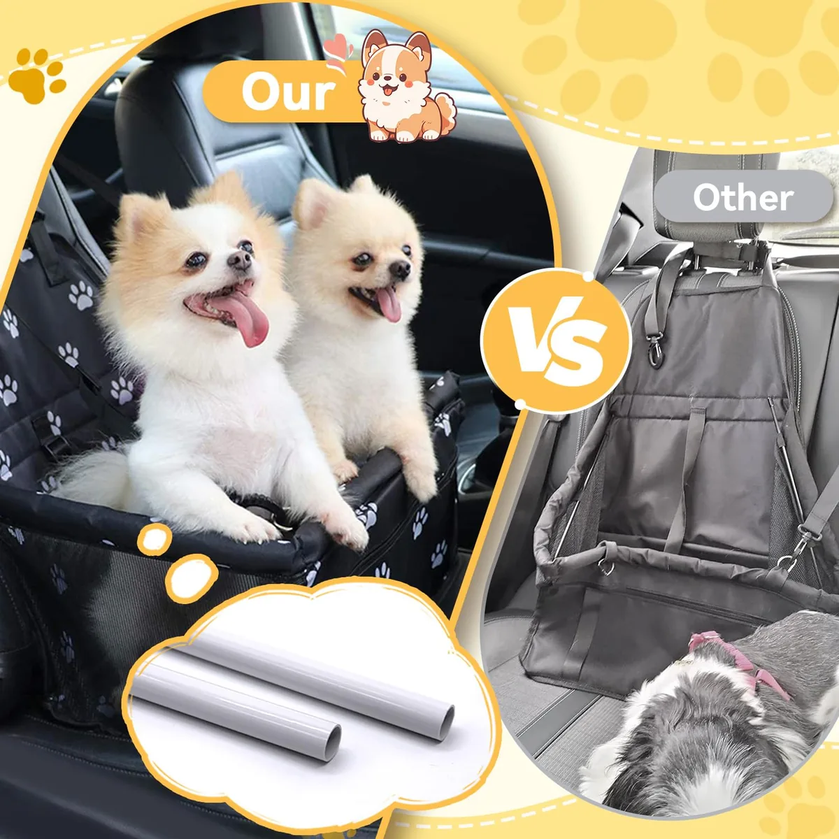 Flagest Asiento de coche elevado para perros pequeños — imagen 2