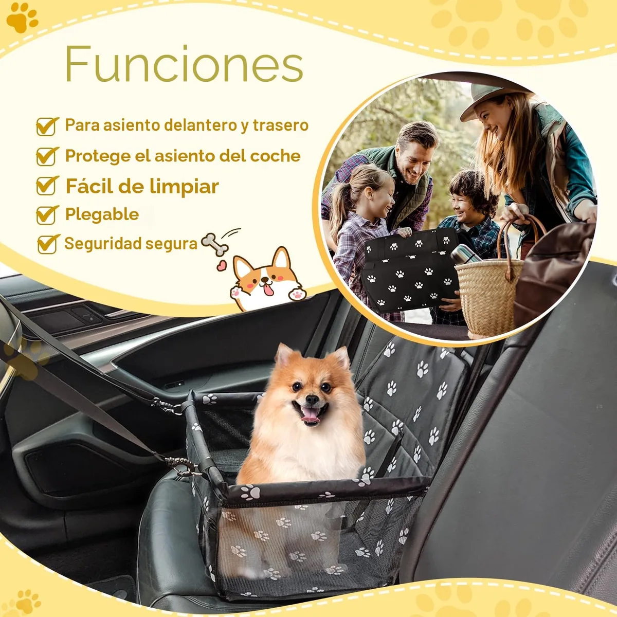 Flagest Asiento de coche elevado para perros pequeños — imagen 3