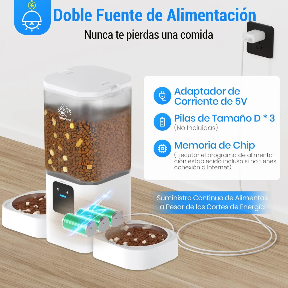 Frienhund Comedero automático doble 7 L (WiFi) — imagen 8