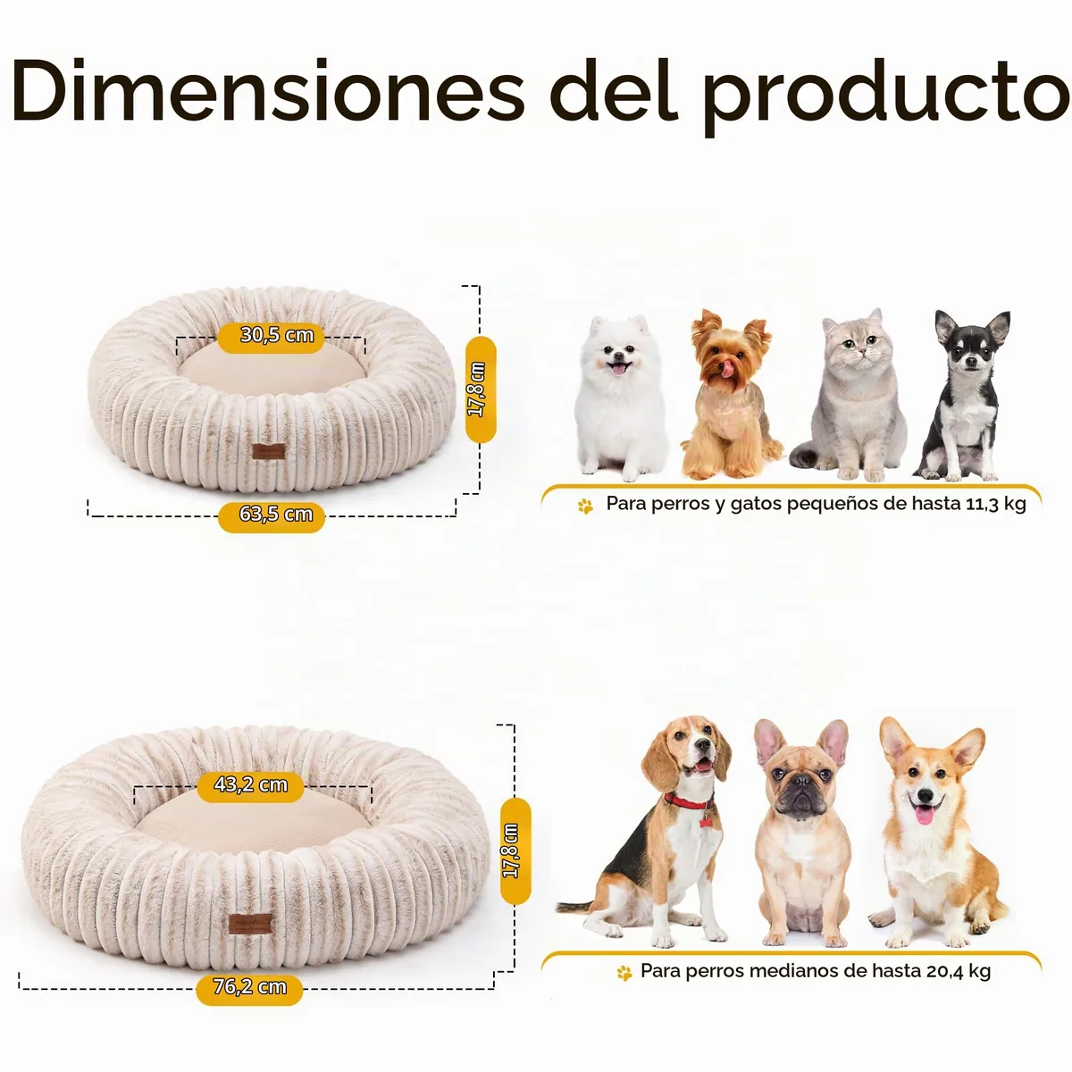FUKUMARU Cama dónut ortopédica 64 cm (degradado) — imagen 5