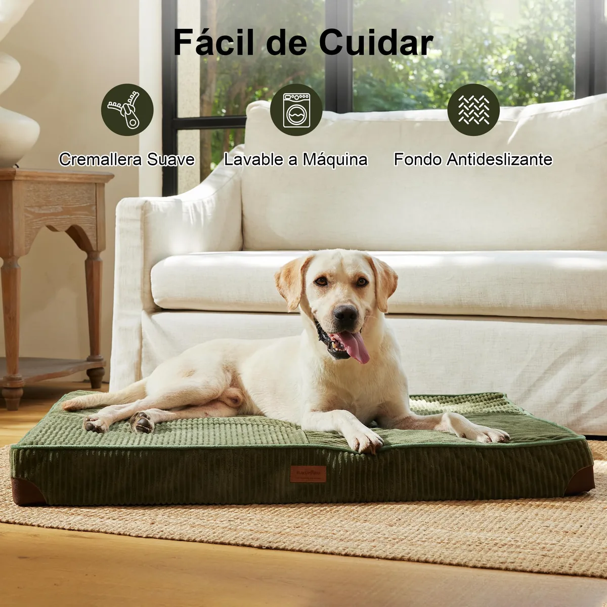 FUKUMARU Colchón ortopédico 91 cm (pana, impermeable) — imagen 5