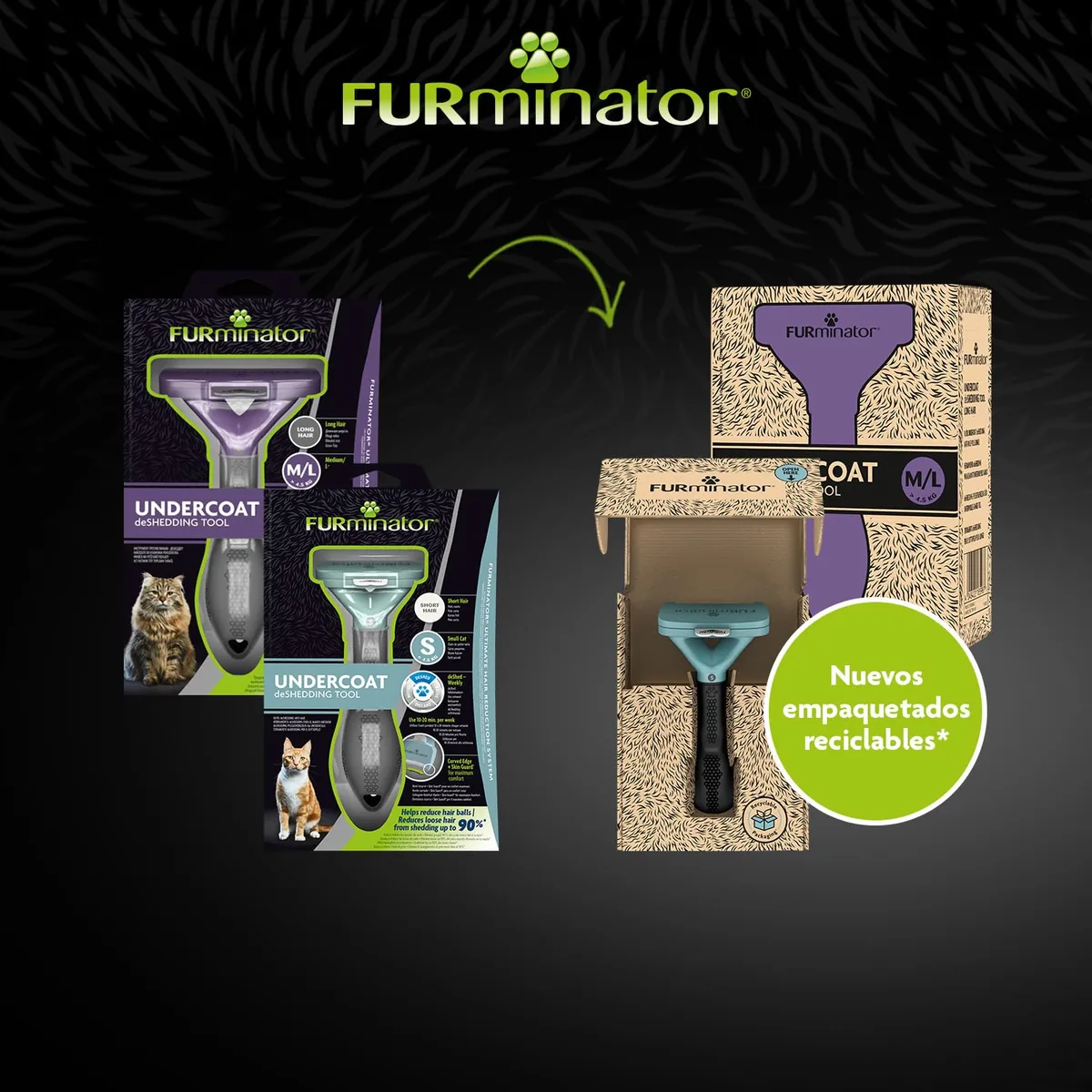 FURminator deShedding para gatos de pelo largo (M/L) — imagen 2