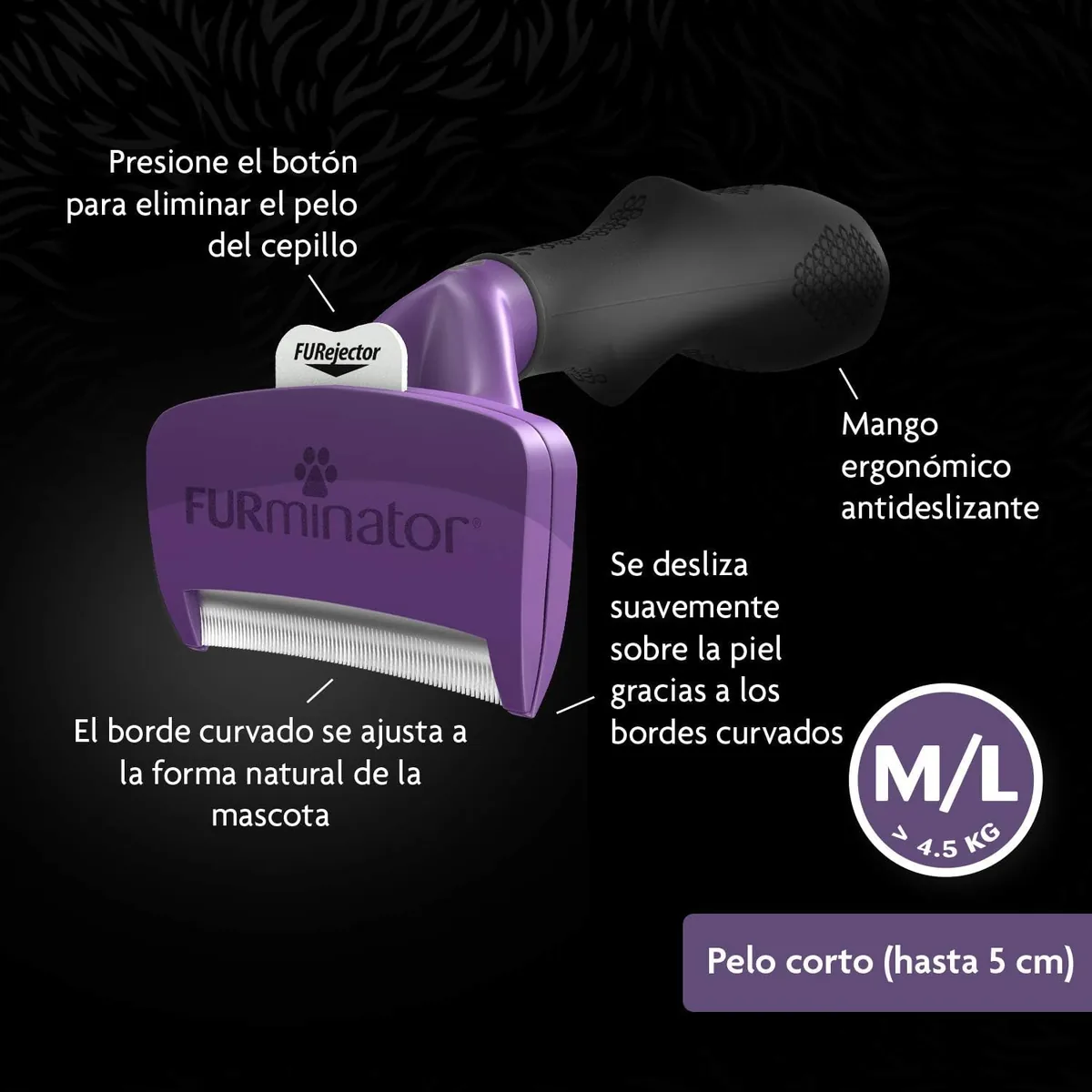 FURminator deShedding para gatos de pelo largo (M/L) — imagen 3