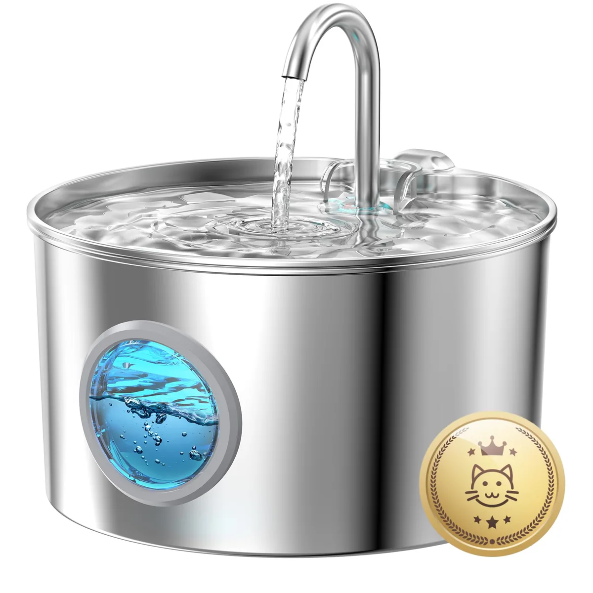 GIOTOHUN Fuente de acero inoxidable 2,2 L