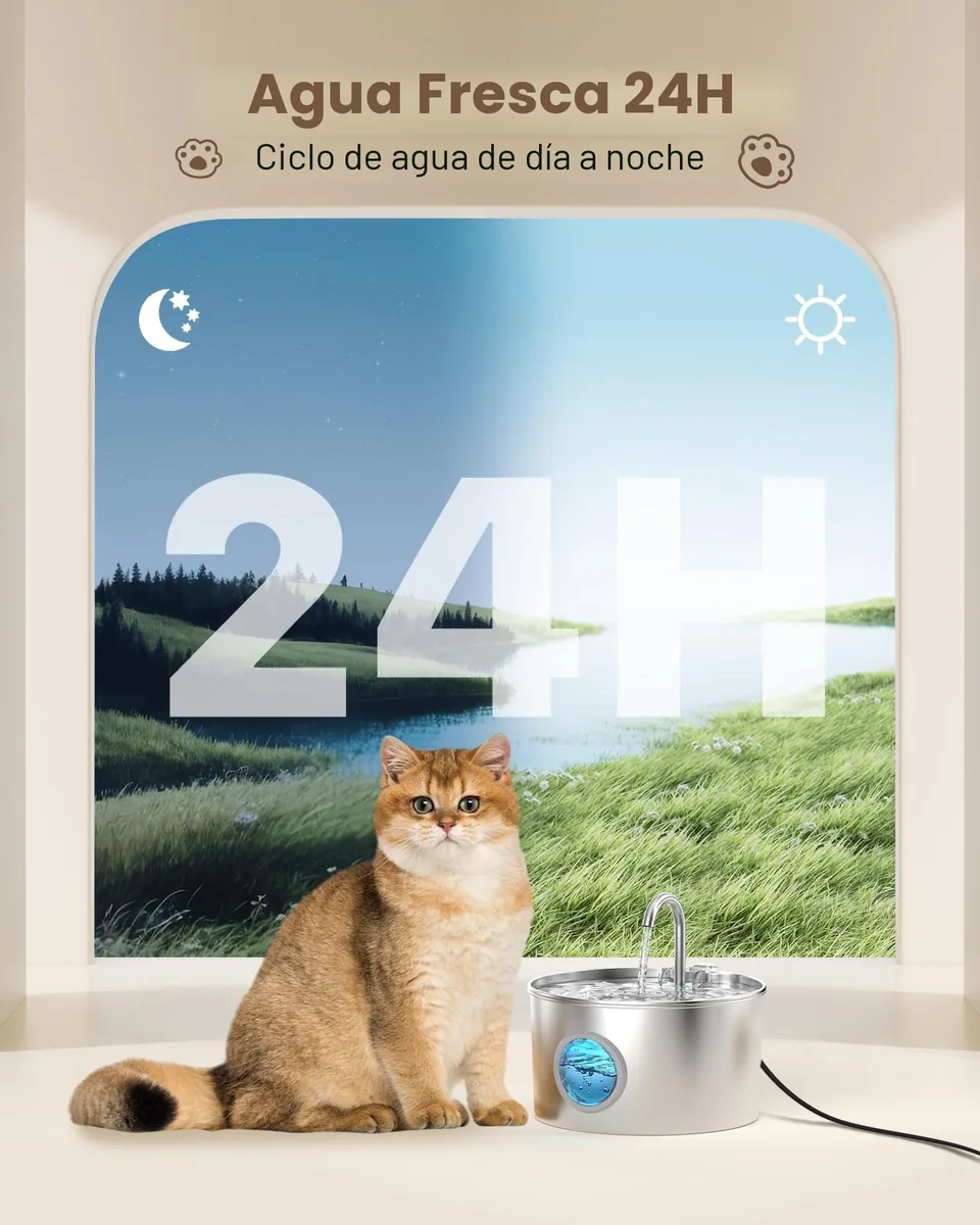 GIOTOHUN Fuente de acero inoxidable 2,2 L — imagen 4