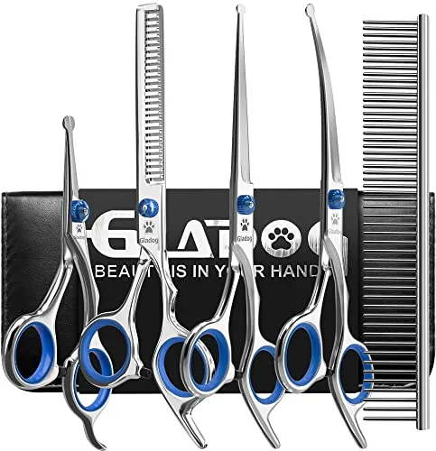 GLADOG Kit de tijeras de peluquería canina 6 en 1 — imagen 8