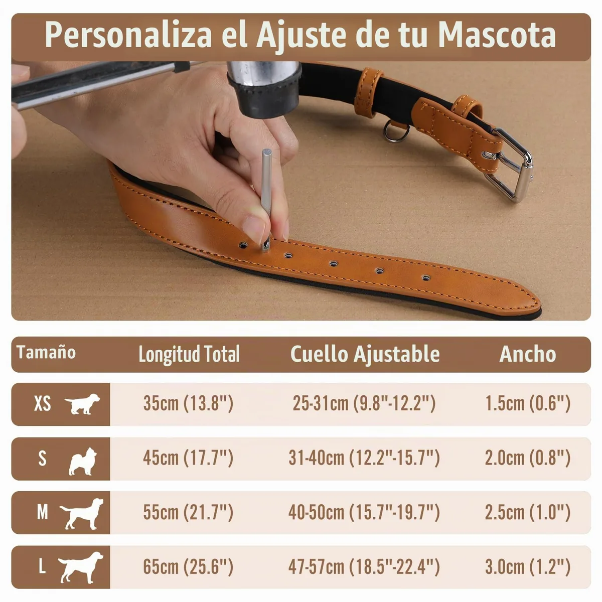 Grand Line Collar de cuero ancho con acolchado interior — imagen 5