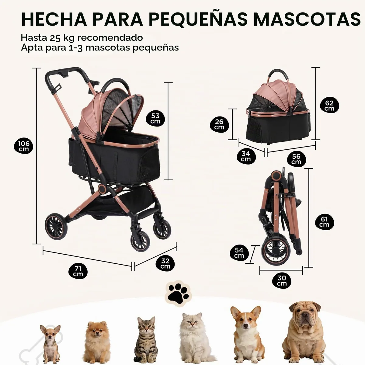 GTPLAYER Cochecito 4 en 1 hasta 25 kg — imagen 2