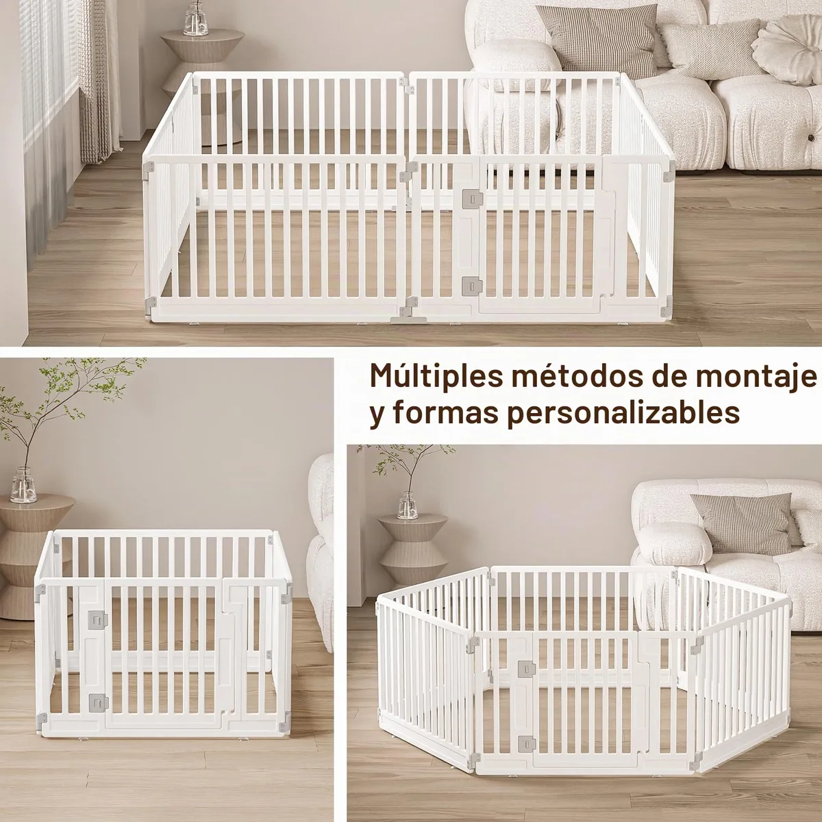 Gupamiga Parque para cachorros 89 x 89 cm con puerta — imagen 4