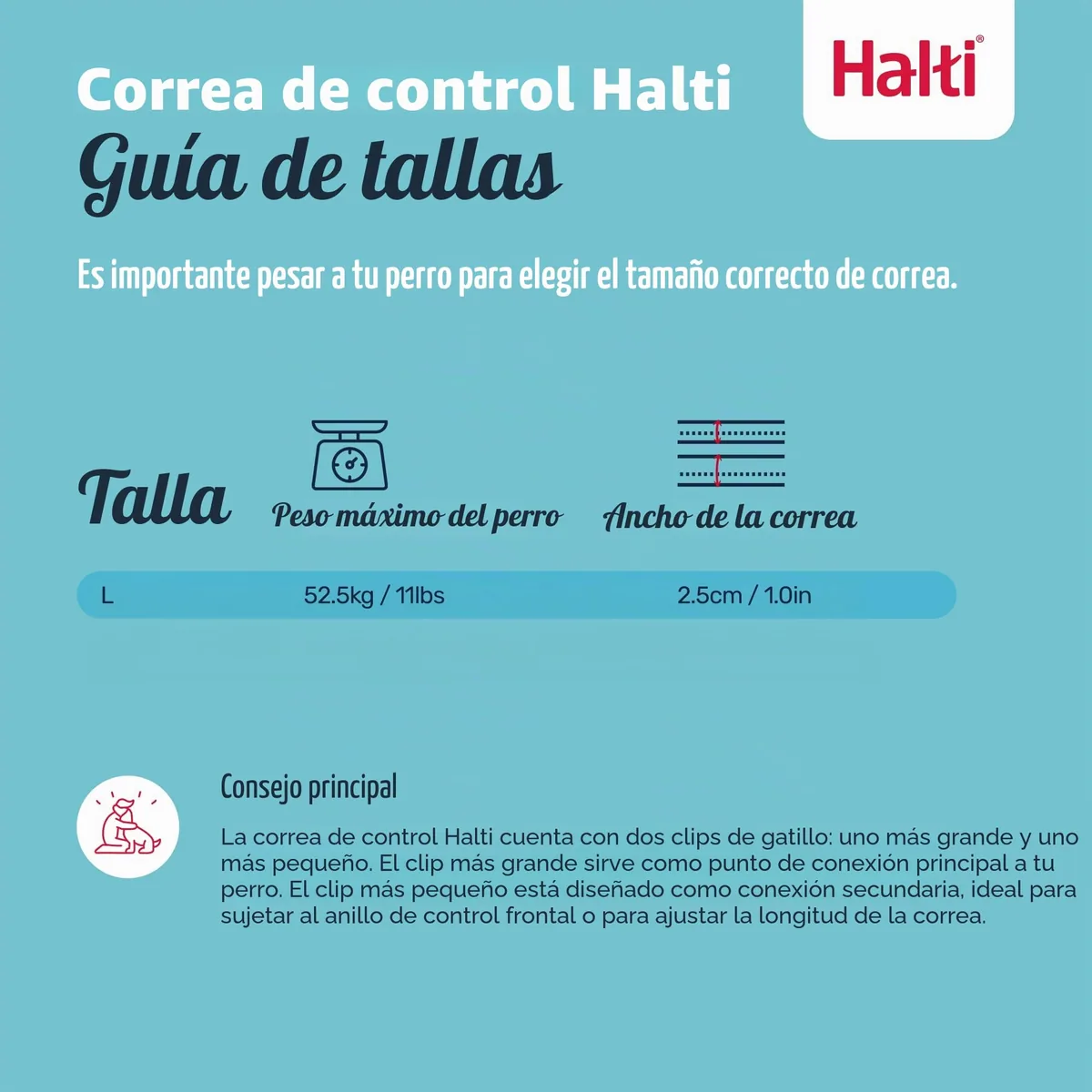 Halti Correa de control de 2 m con doble enganche (7 usos) — imagen 5
