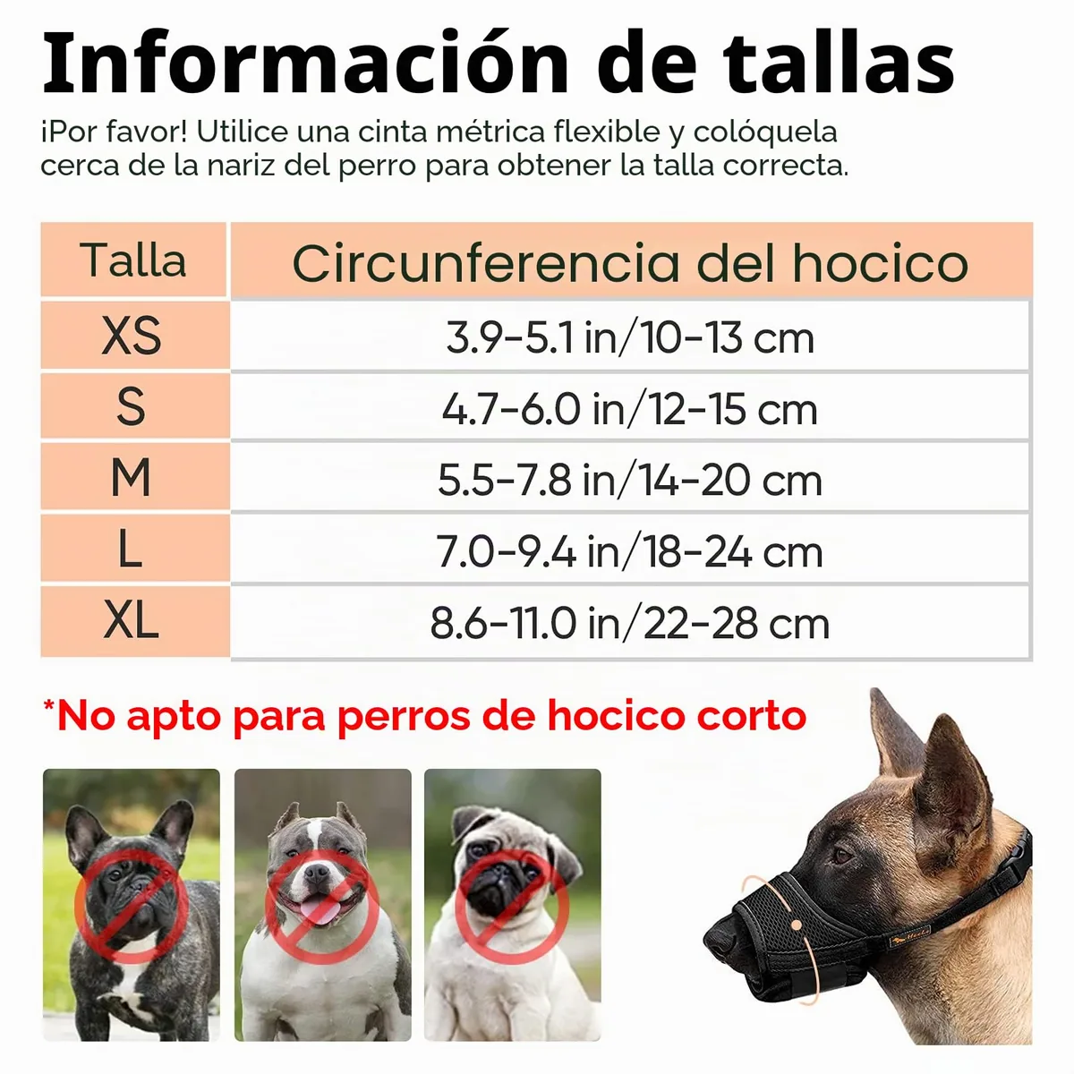HEELE Bozal de malla transpirable con forma de hocico — imagen 3