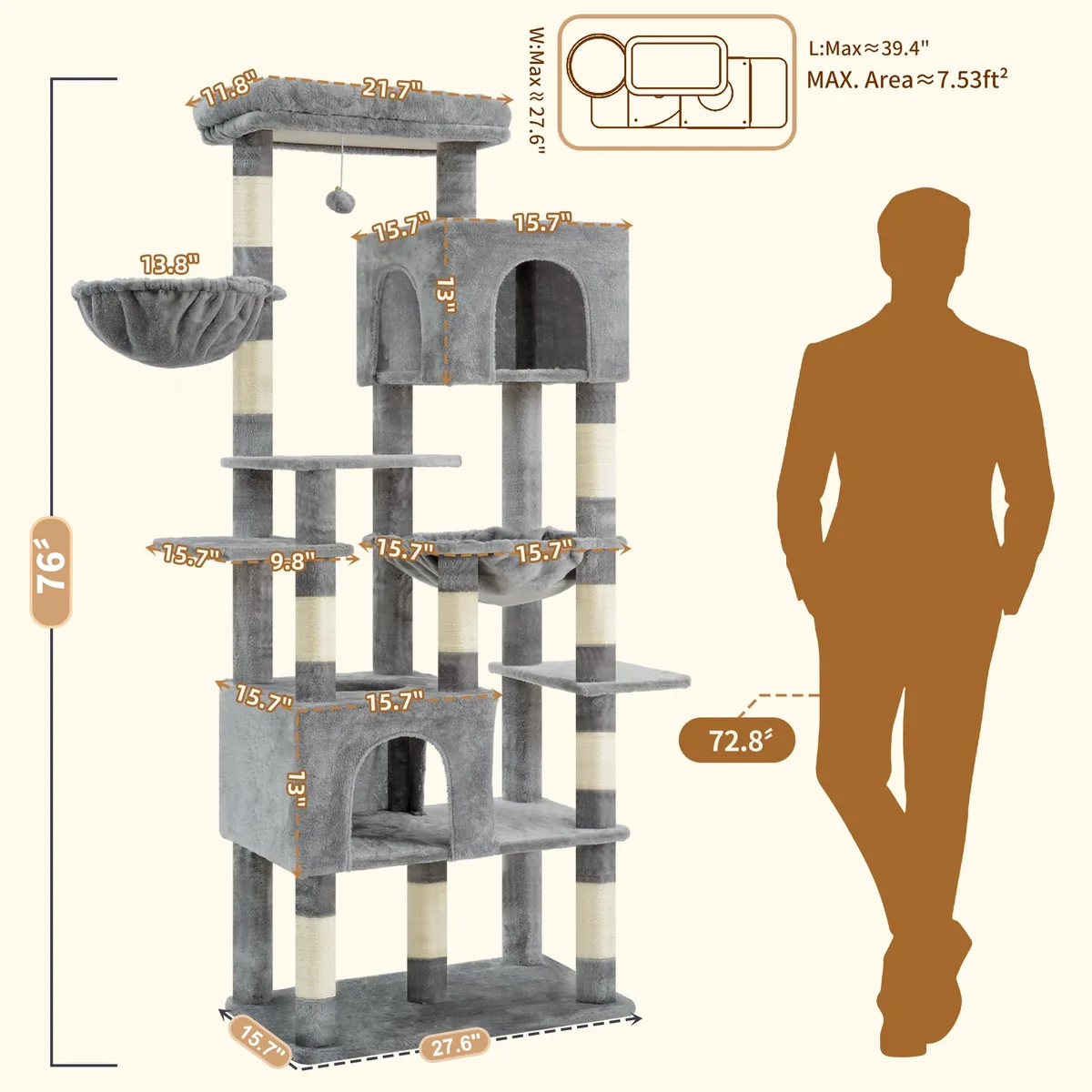 Heybly Torre 193 cm con plataforma superior amplia — imagen 2