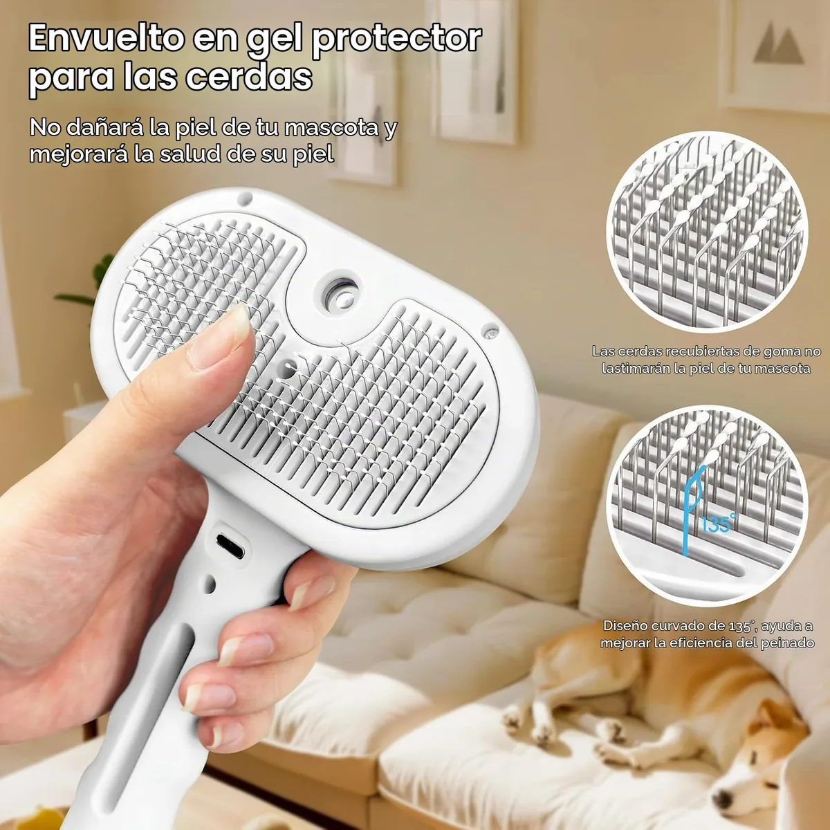 JHER Cepillo de vapor 4 en 1 para gatos — imagen 3