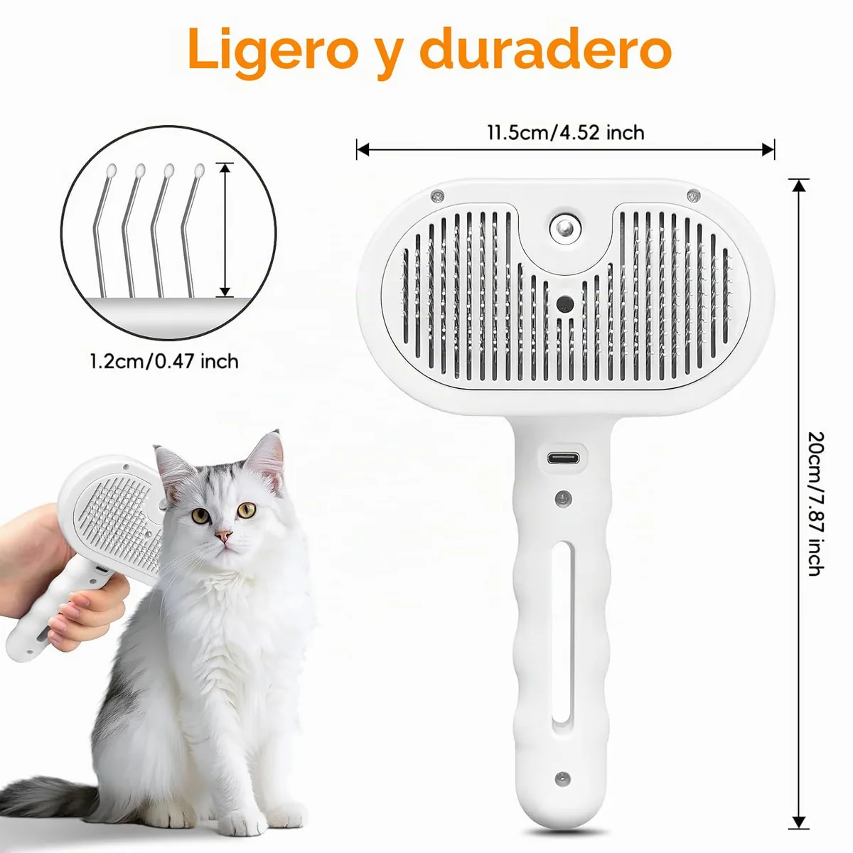 JHER Cepillo de vapor 4 en 1 para gatos — imagen 7