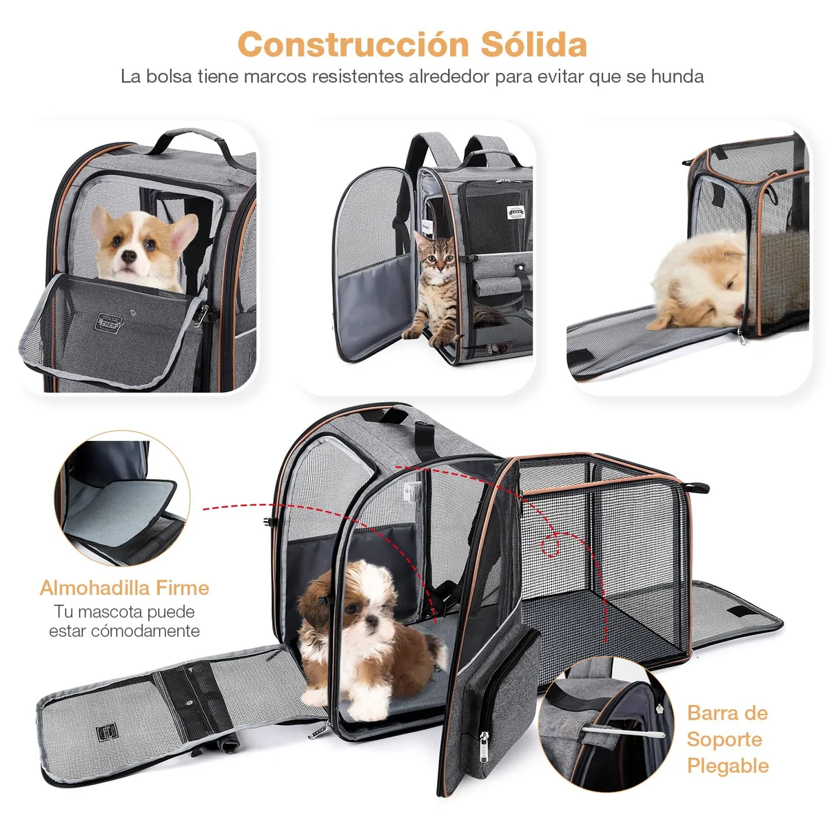 Lekespring Mochila transportín extensible 4 entradas — imagen 3