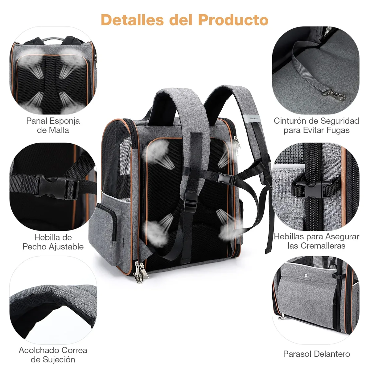 Lekespring Mochila transportín extensible 4 entradas — imagen 4