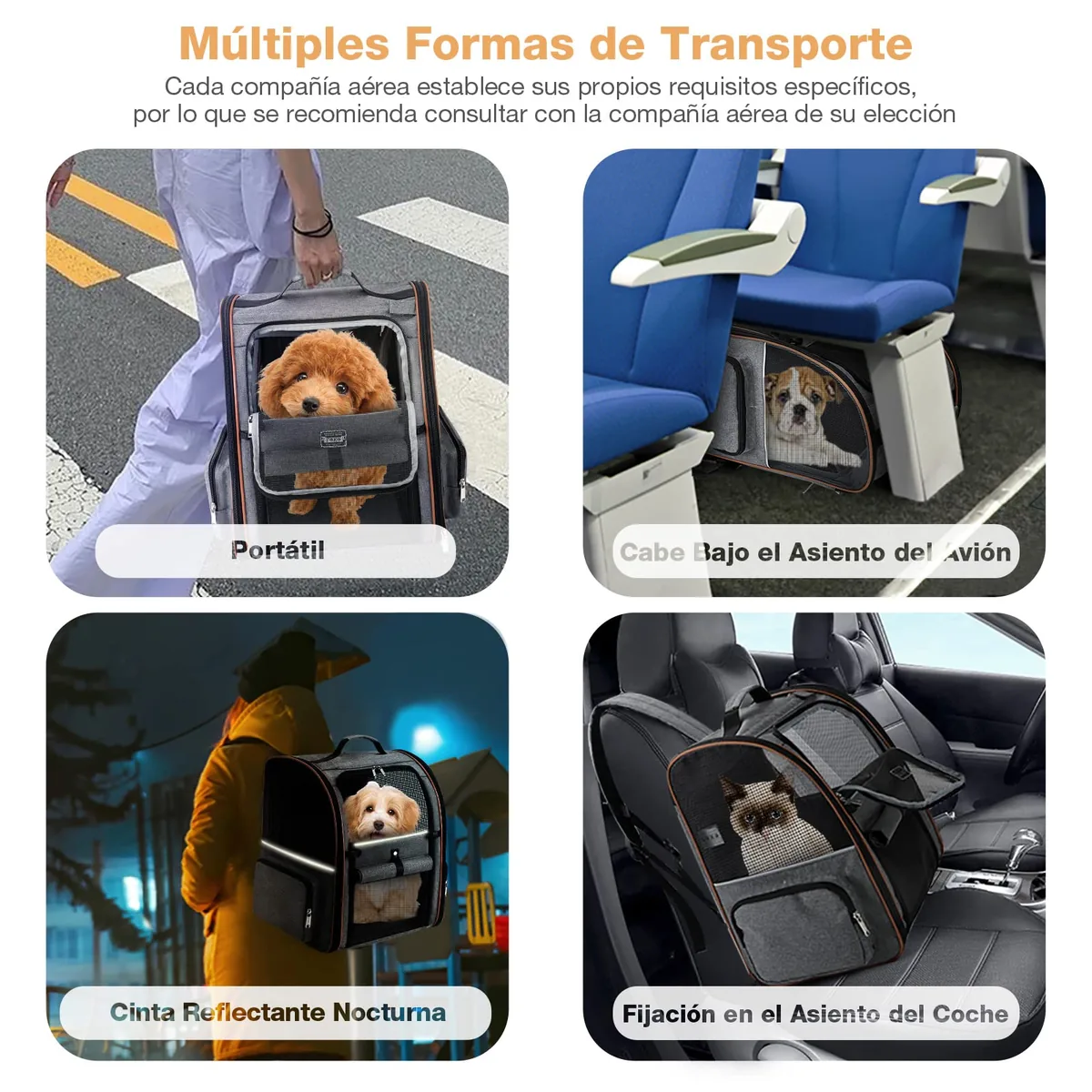 Lekespring Mochila transportín extensible 4 entradas — imagen 5