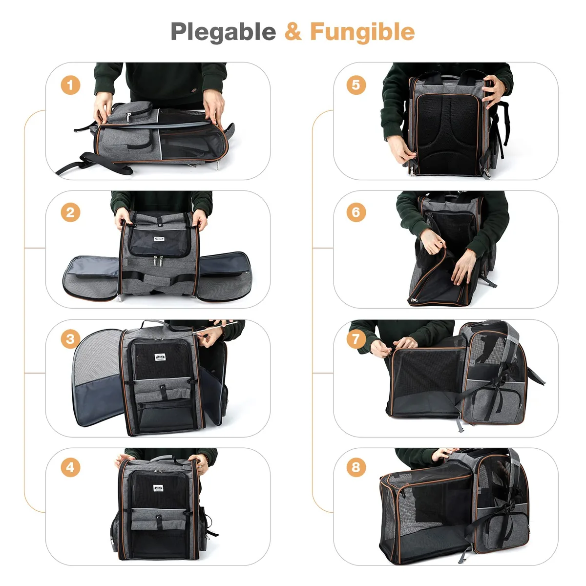 Lekespring Mochila transportín extensible 4 entradas — imagen 6